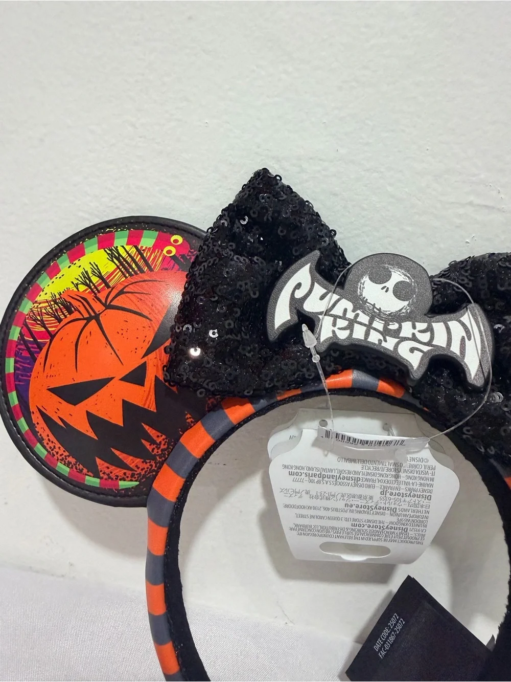 Disney Nightmare Before Christmas Pumpkin King Ears Headband NWT
